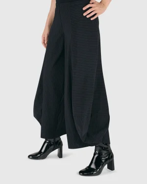 Women Alembika Tekbika Pinstripe Punto Pants, Black