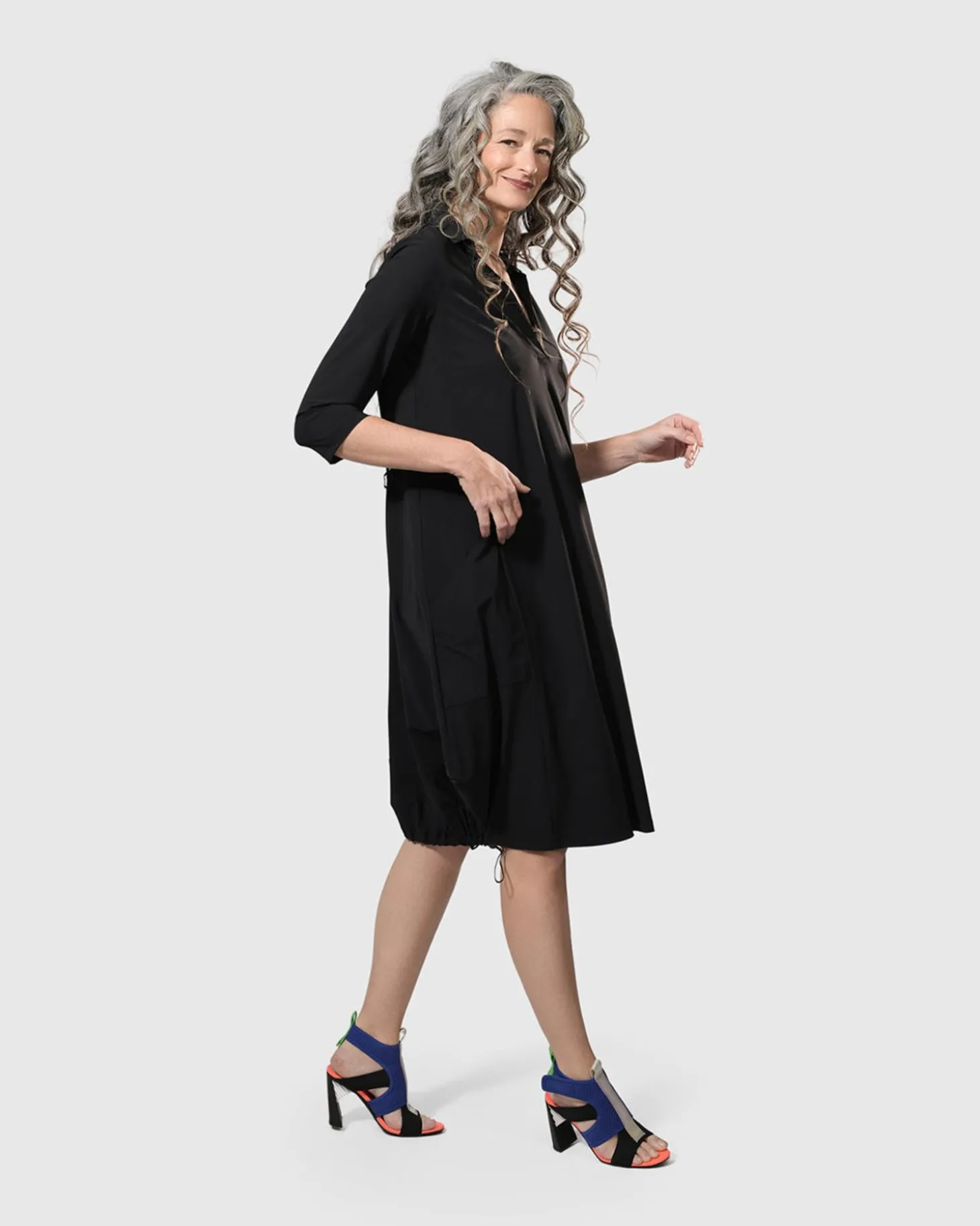 Women Alembika Tekbika Popover Dress, Black