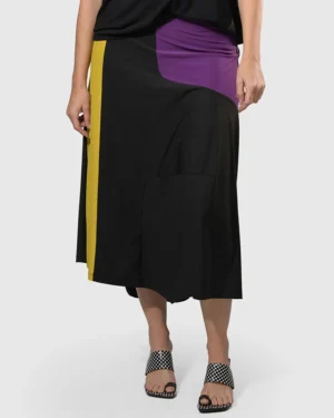 Women Alembika Tekbika Swing Maxi Skirt, Multi/Yellow