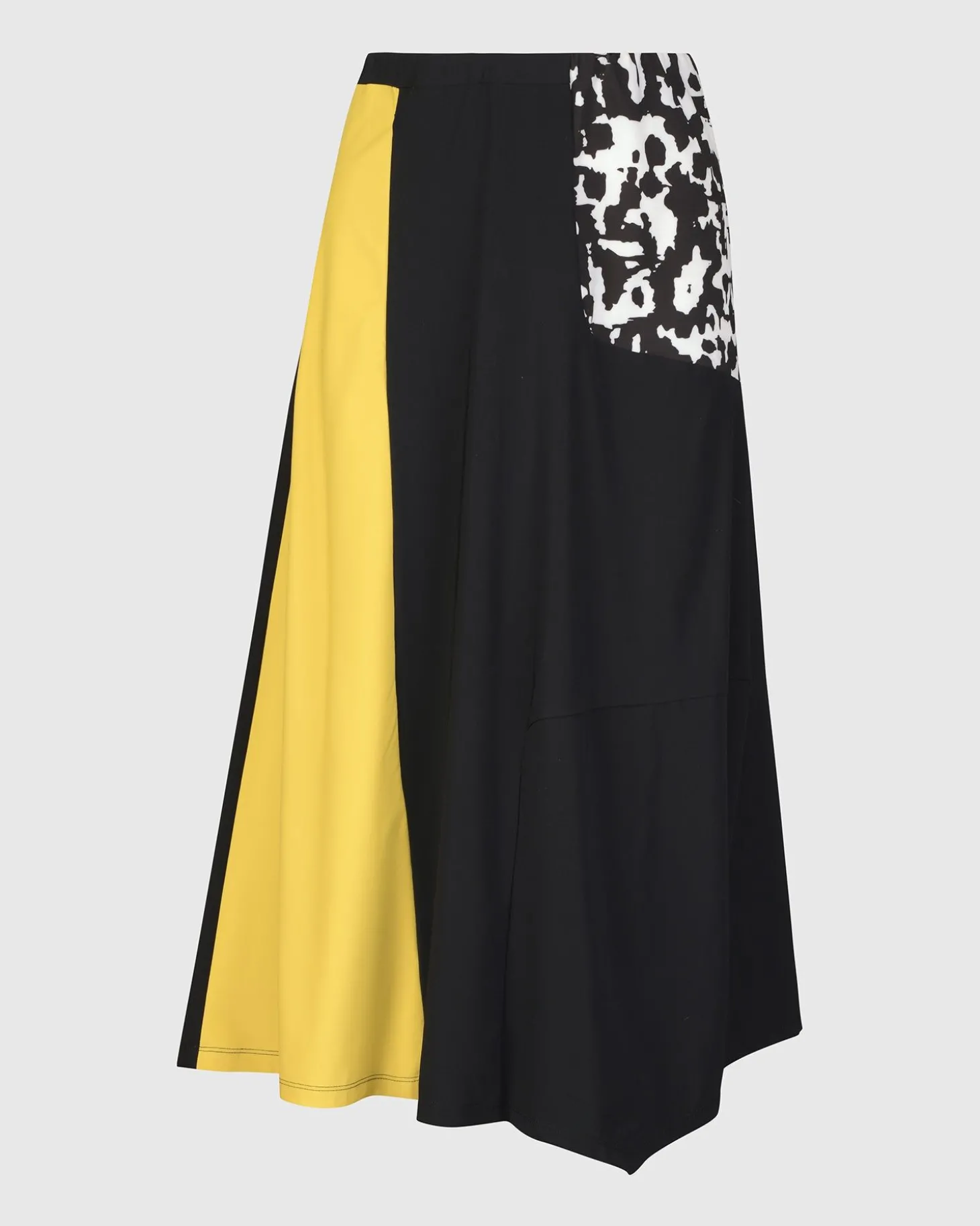 Women Alembika Tekbika Swing Maxi Skirt, Yellow/Print
