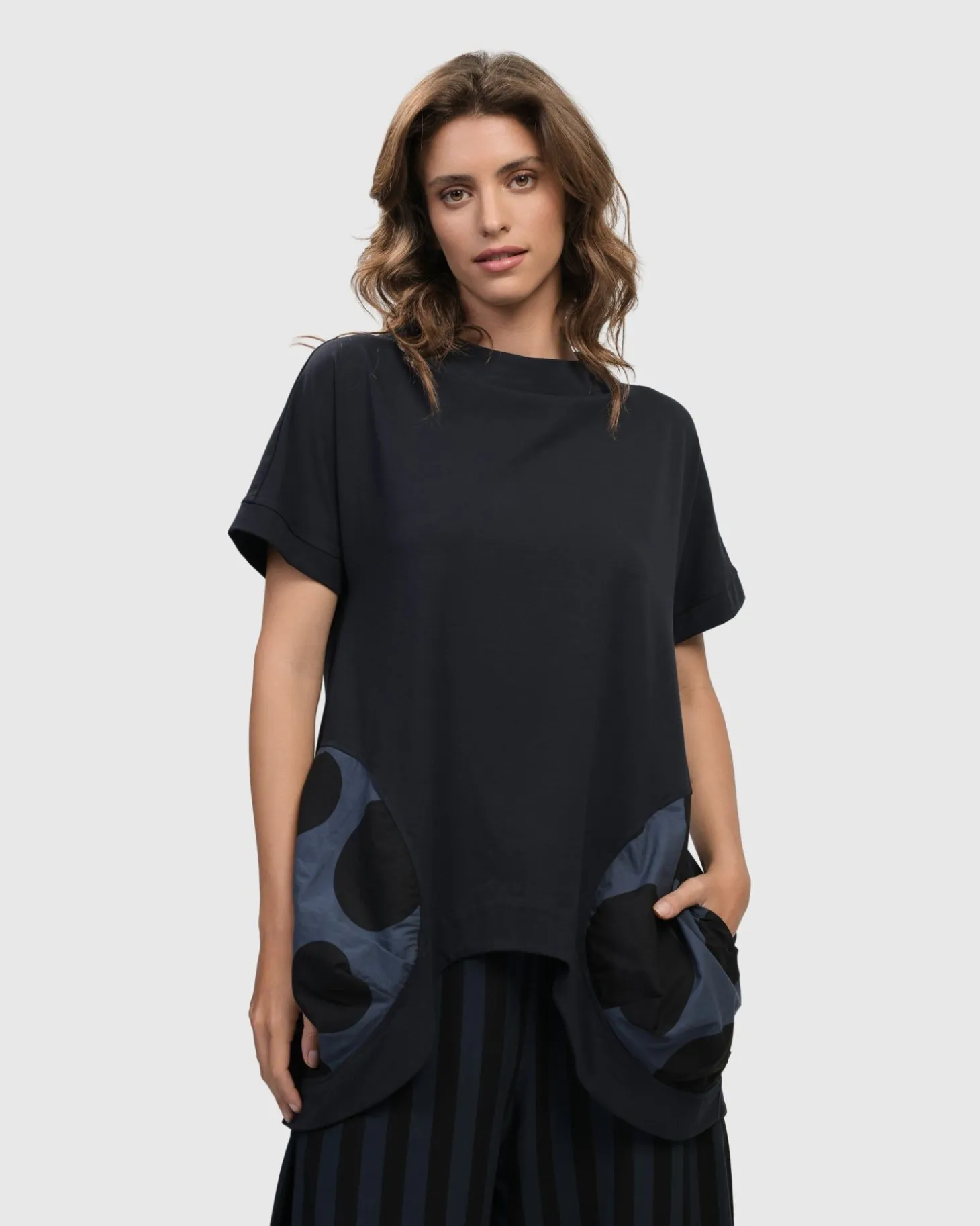 Women Alembika Urban Bells Tunic Top, Navy