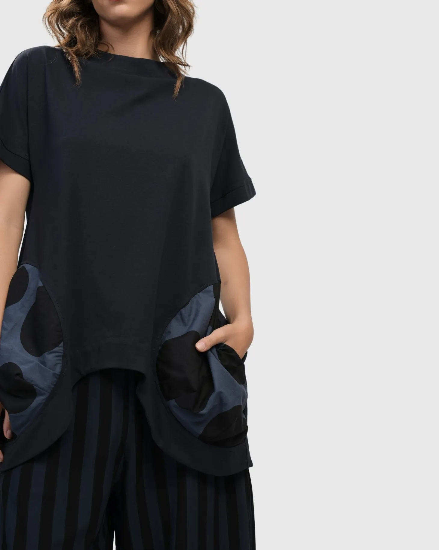 Women Alembika Urban Bells Tunic Top, Navy
