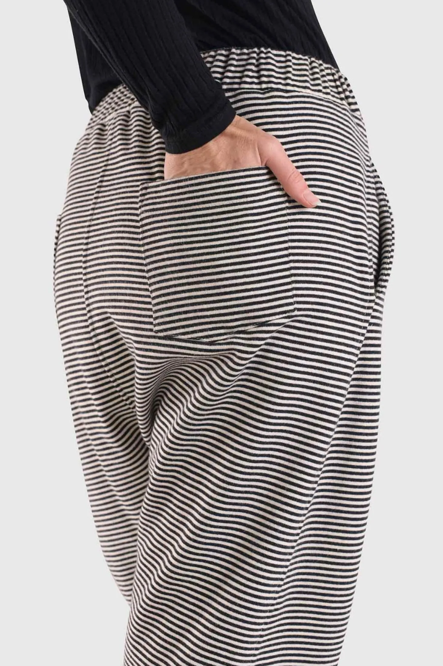 Women Alembika Urban French Terry Trousers, Stripe