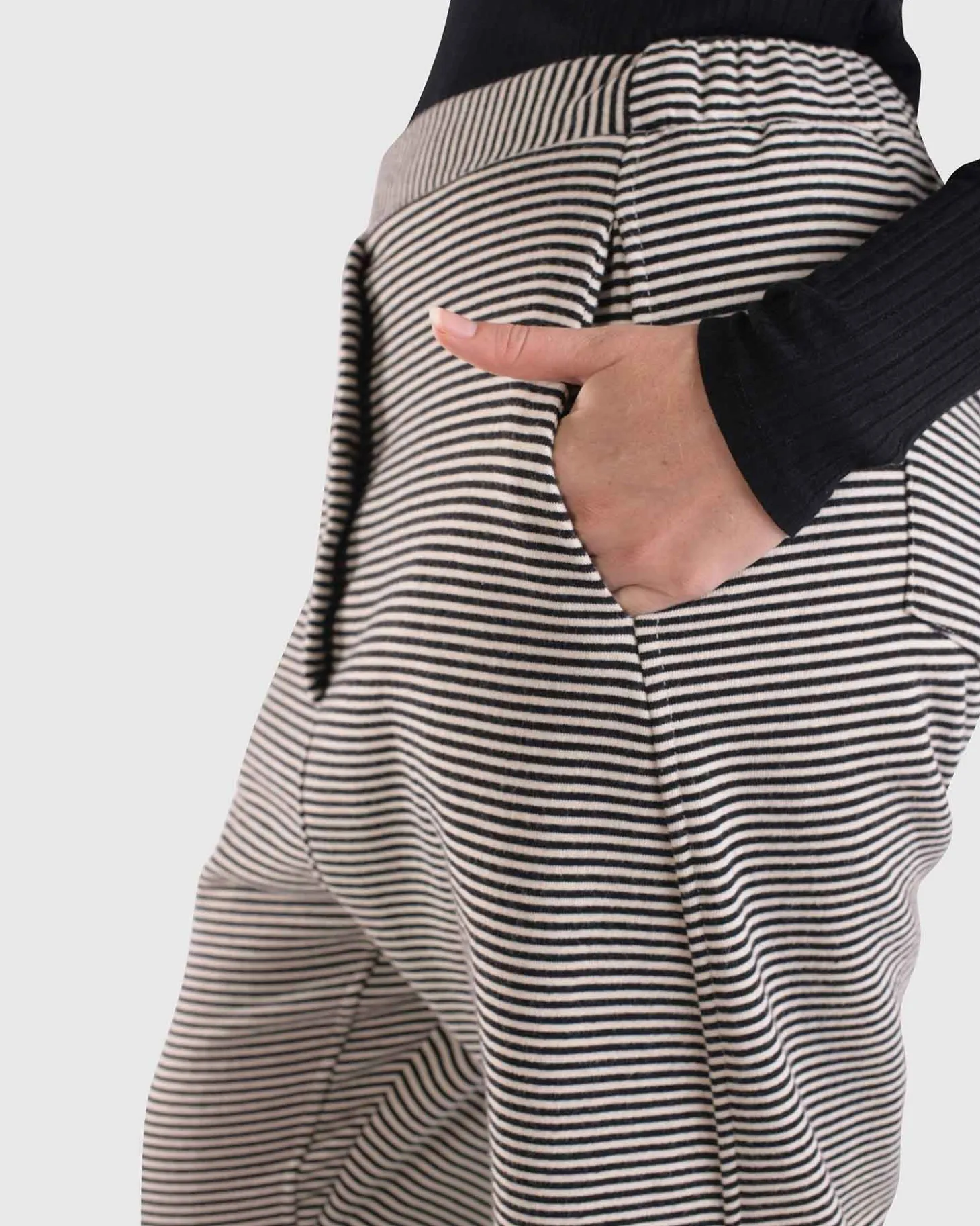 Women Alembika Urban French Terry Trousers, Stripe