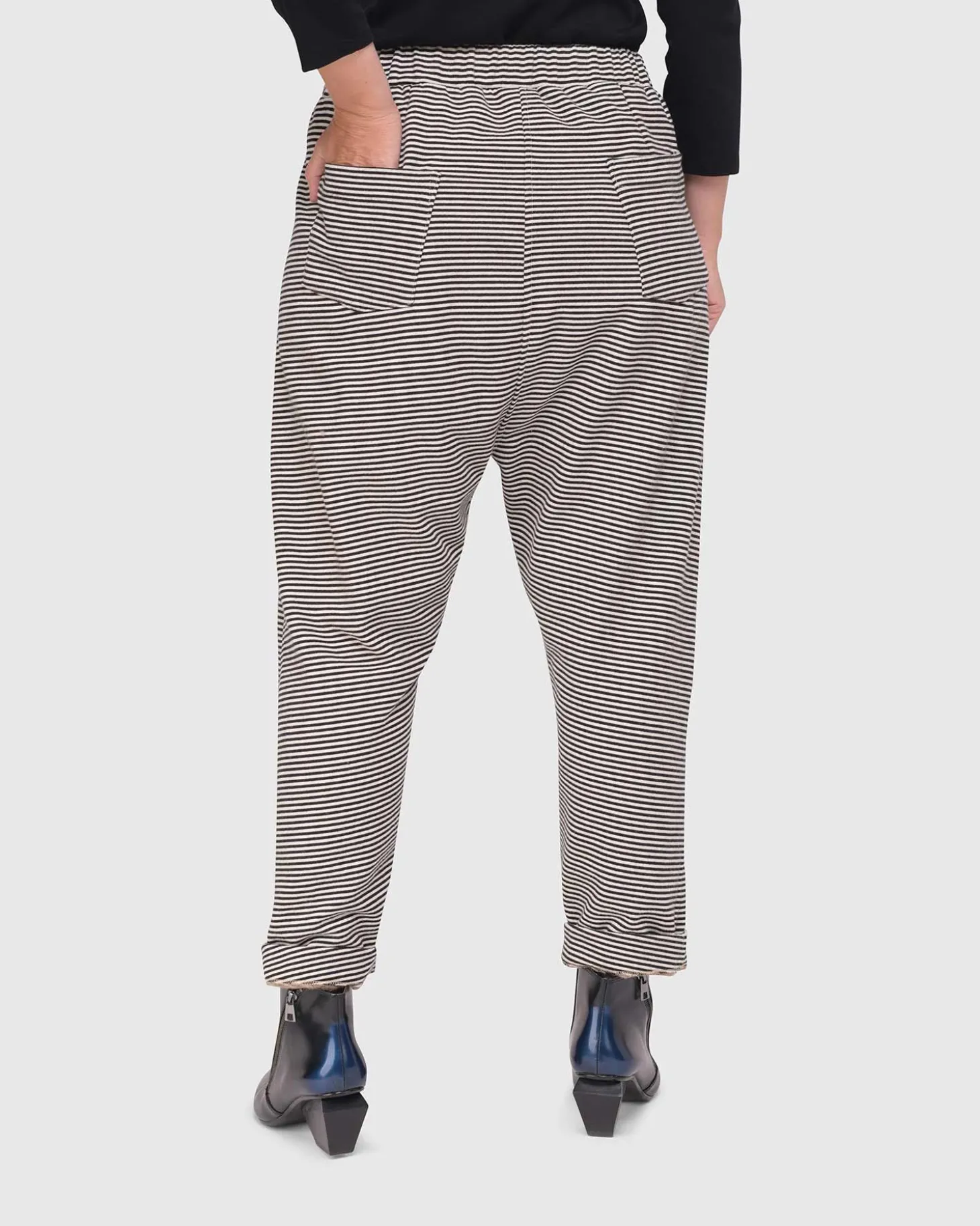 Women Alembika Urban French Terry Trousers, Stripe