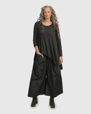 Women Alembika Urban Hi-Lo Top, Charcoal