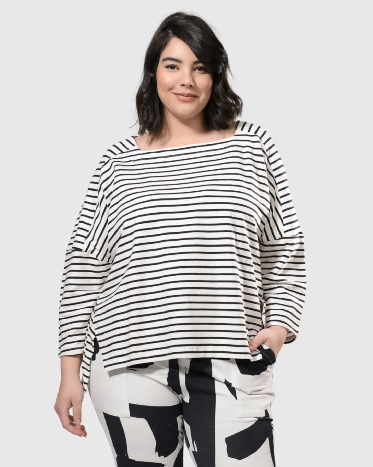 Women Alembika Urban Jagger Stripe Top, Black