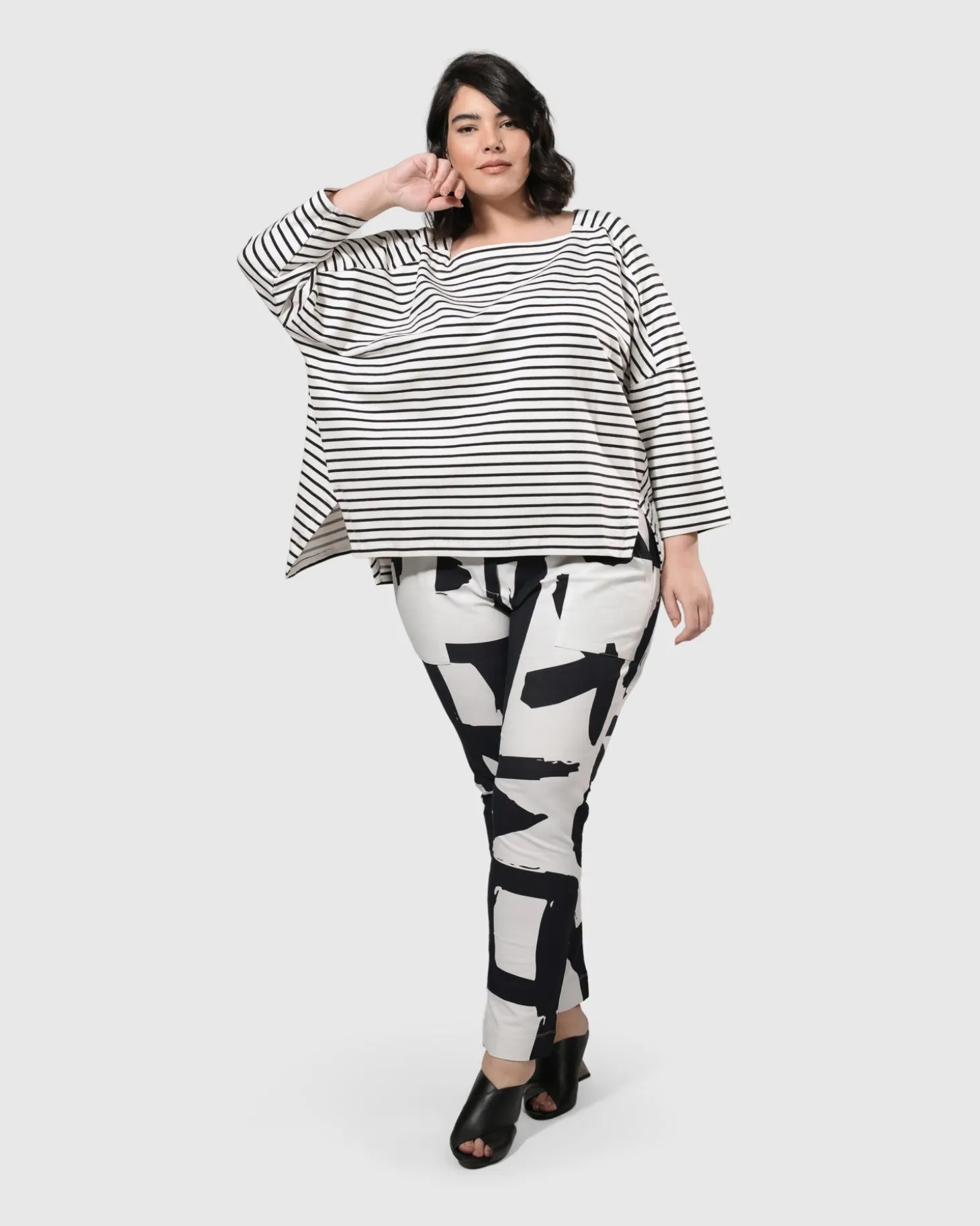 Women Alembika Urban Jagger Stripe Top, Black