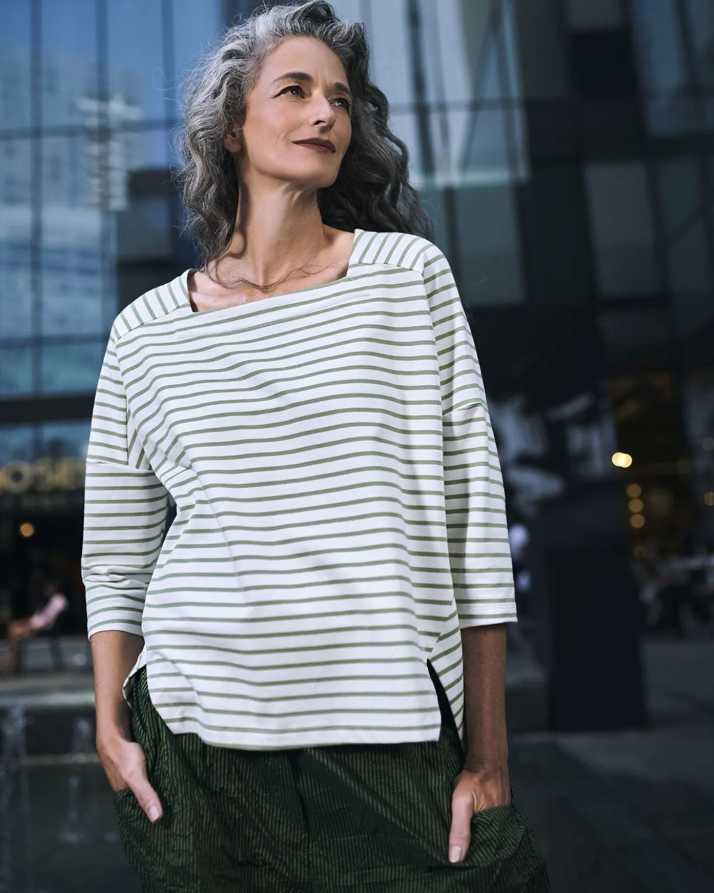 Women Alembika Urban Jagger Stripe Top, Green