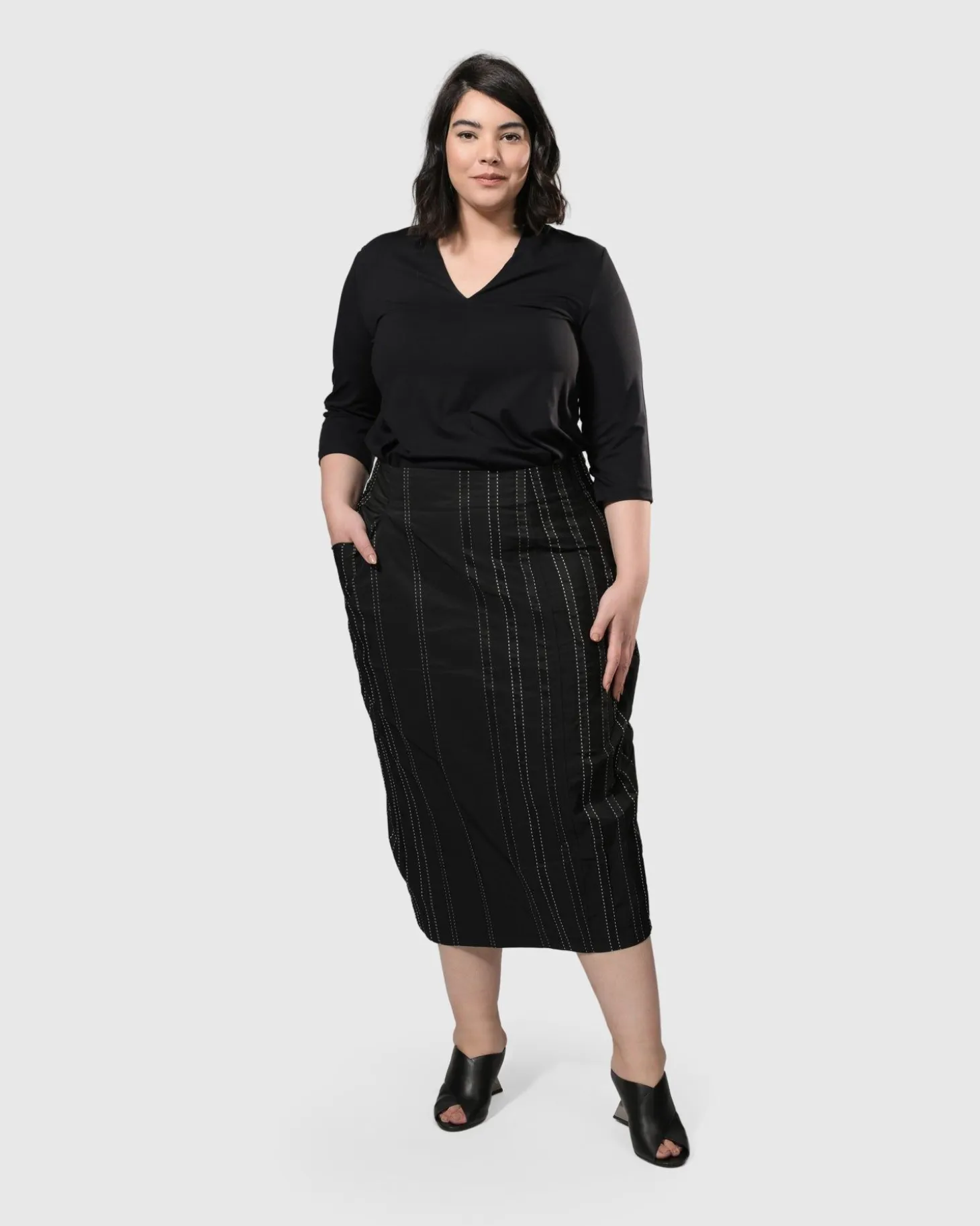 Women Alembika Urban Kate Topstitched Skirt, Trails