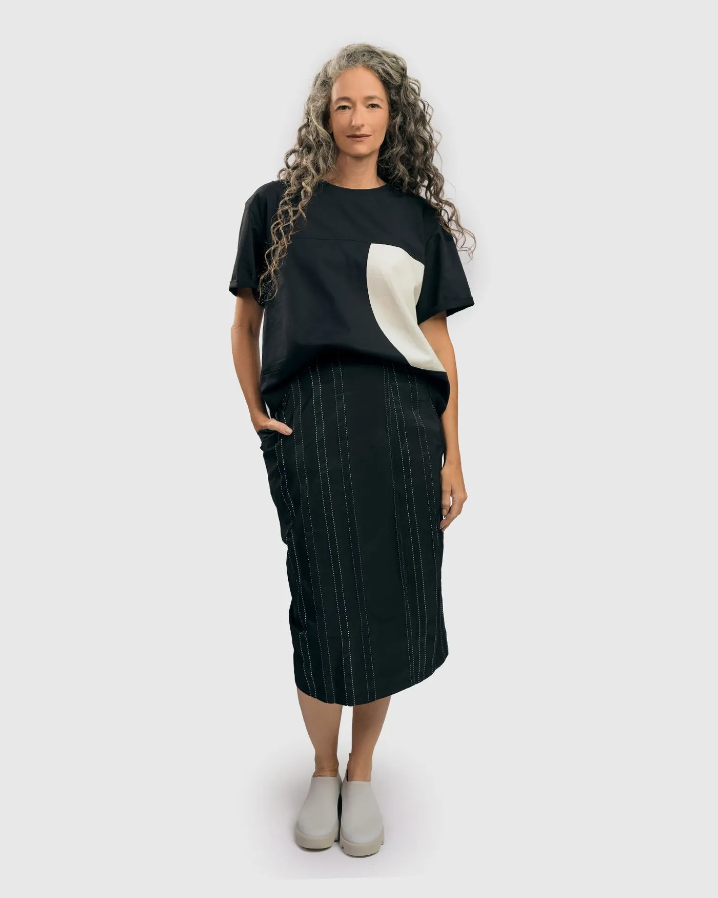 Women Alembika Urban Kate Topstitched Skirt, Trails