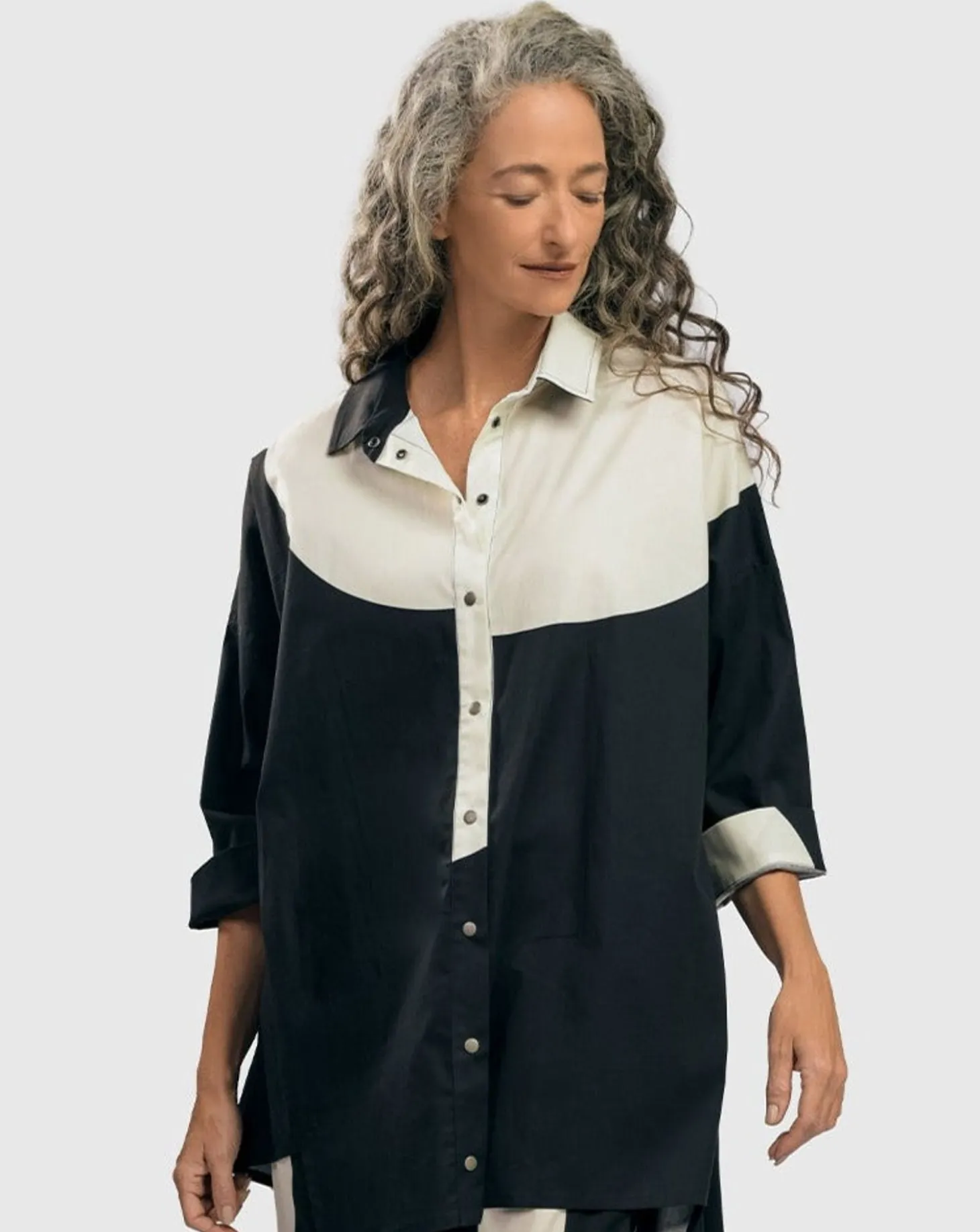 Women Alembika Urban Madison Tunic Shirt, Black/White