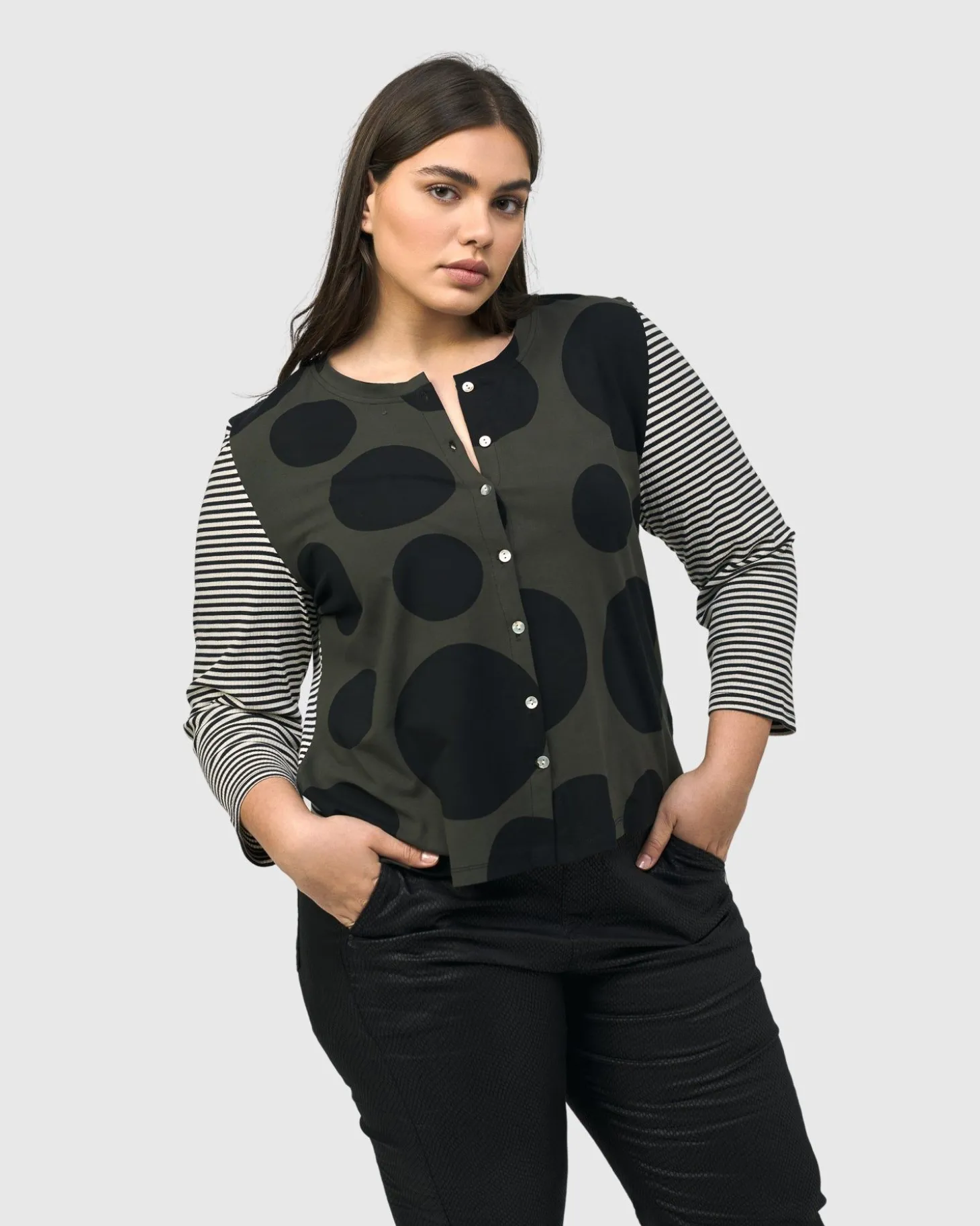 Women Alembika Urban Mononoke Cardigan Top, Stripes