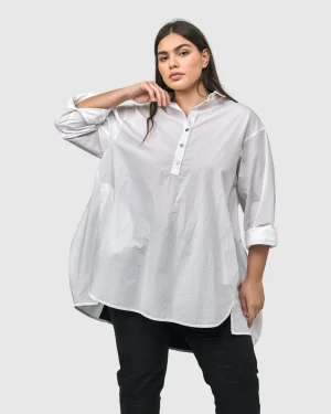 Women Alembika Urban Oversized Trapeze Shirt, White