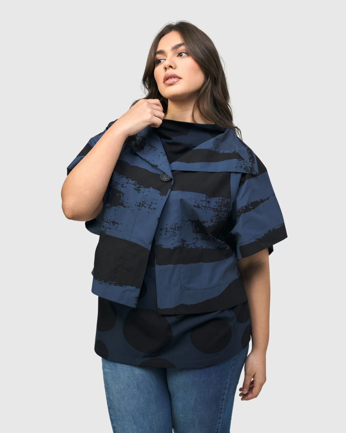Women Alembika Urban Samba Cape Jacket, Navy