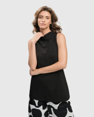 Women Alembika Urban Sleeveless Mockneck Top, Black