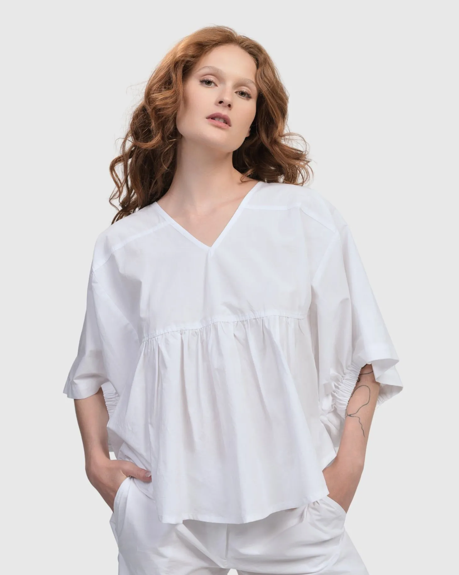 Women Alembika Urban Sophisticate Butterfly Blouse, White