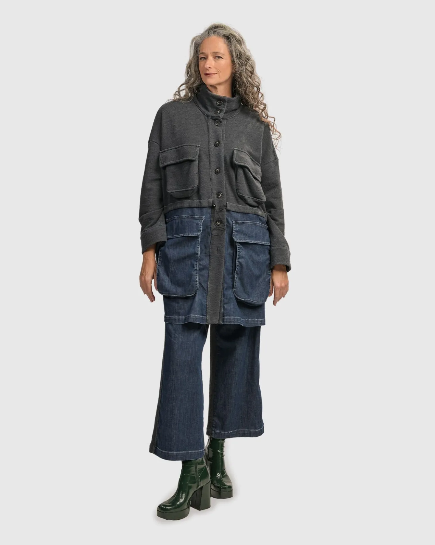 Women Alembika Urban Strut Boxy Coat, Denim