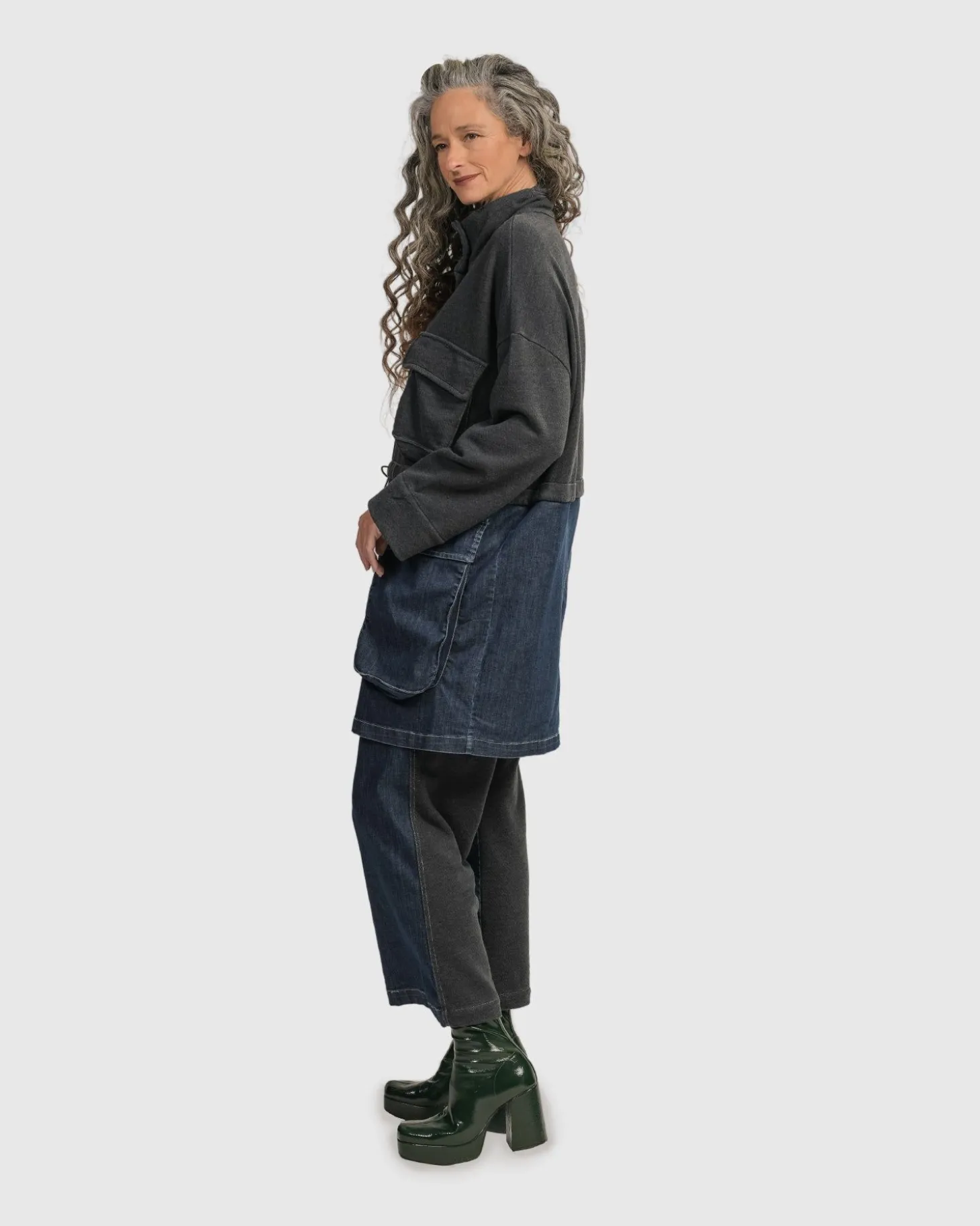 Women Alembika Urban Strut Boxy Coat, Denim