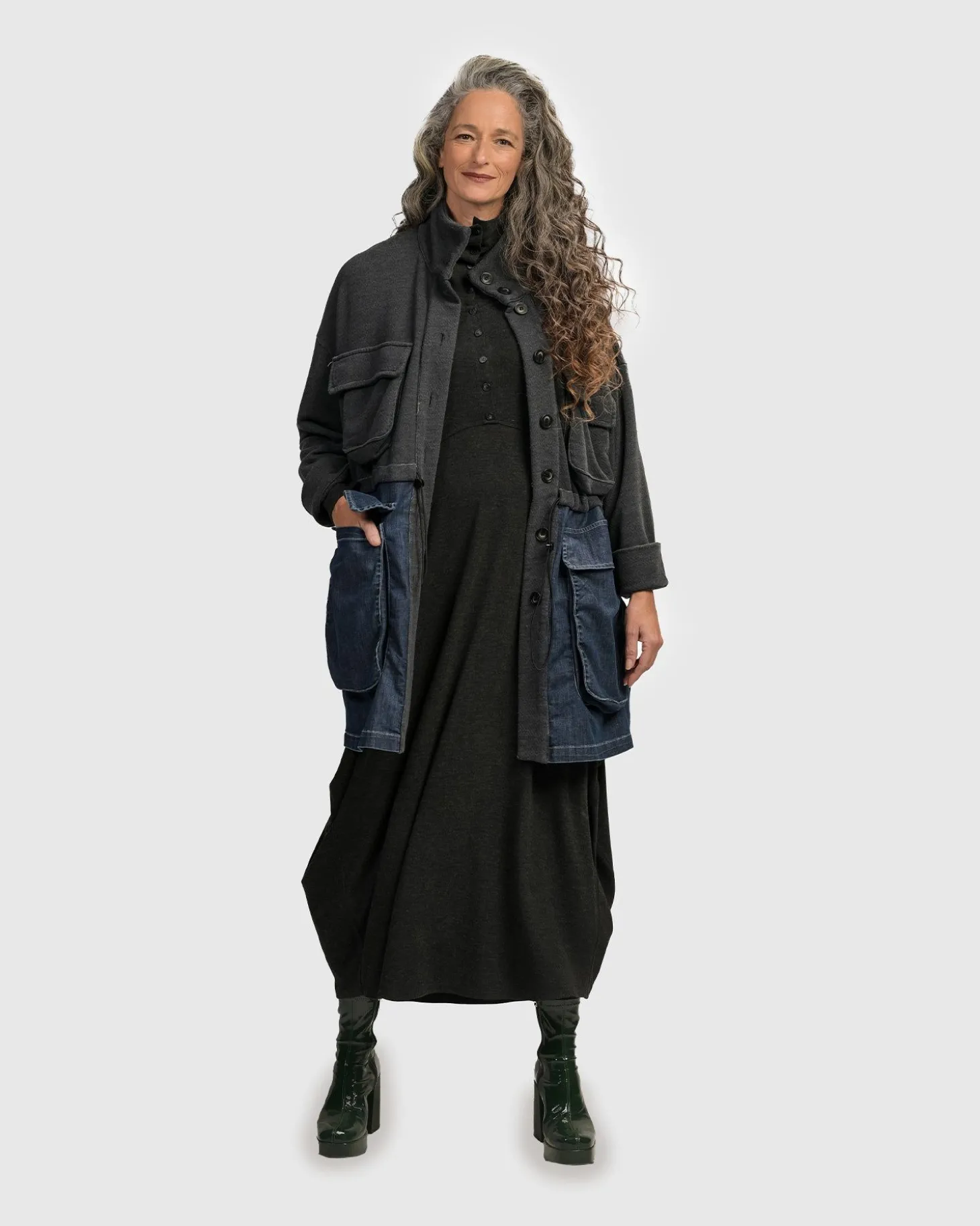 Women Alembika Urban Strut Boxy Coat, Denim