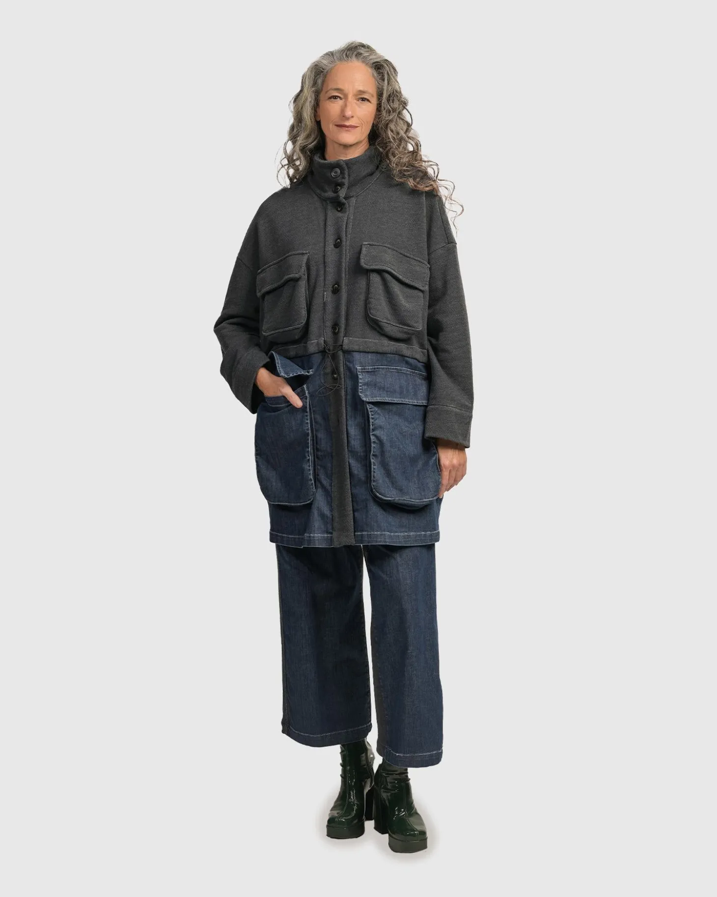 Women Alembika Urban Strut Boxy Coat, Denim