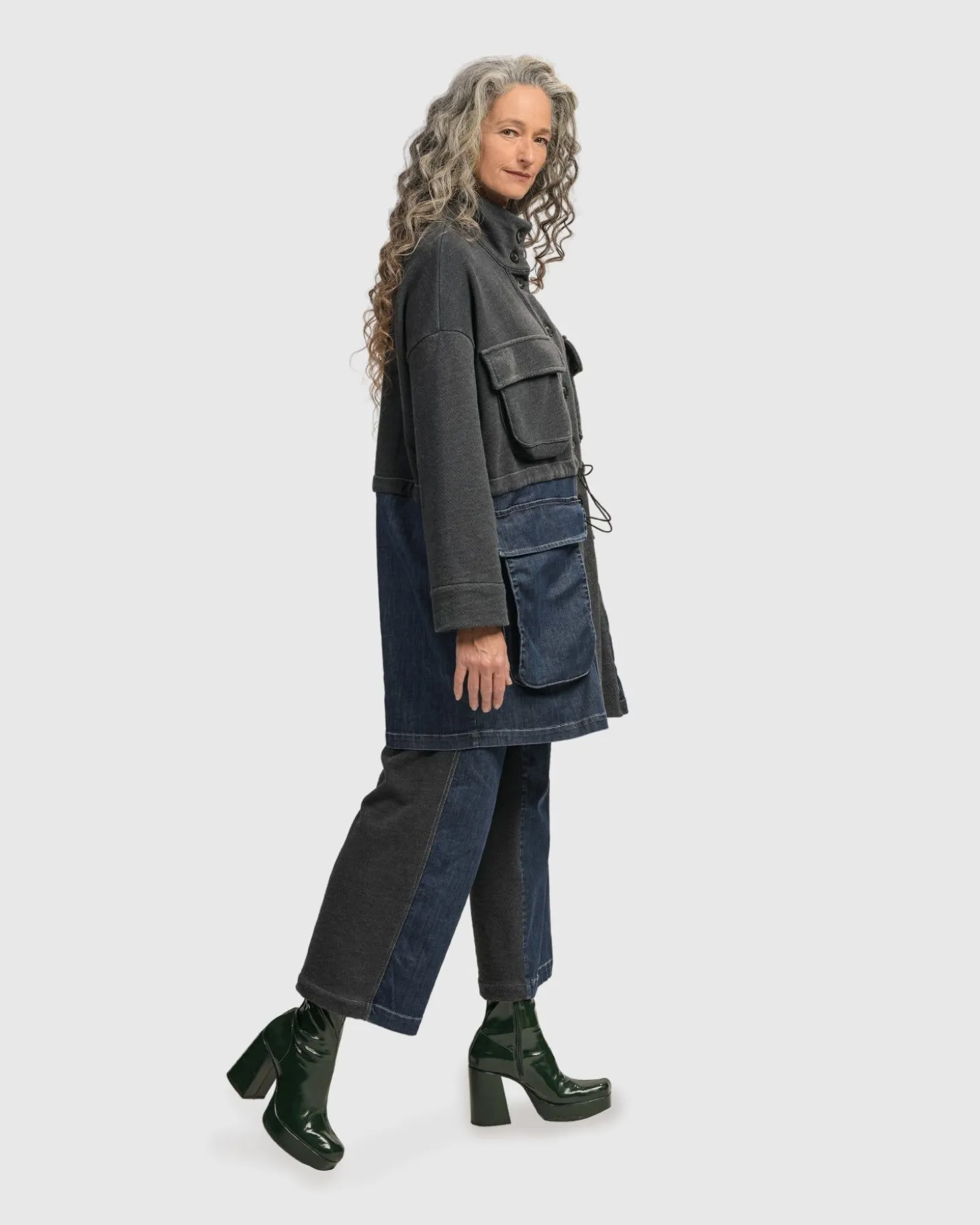 Women Alembika Urban Strut Boxy Coat, Denim
