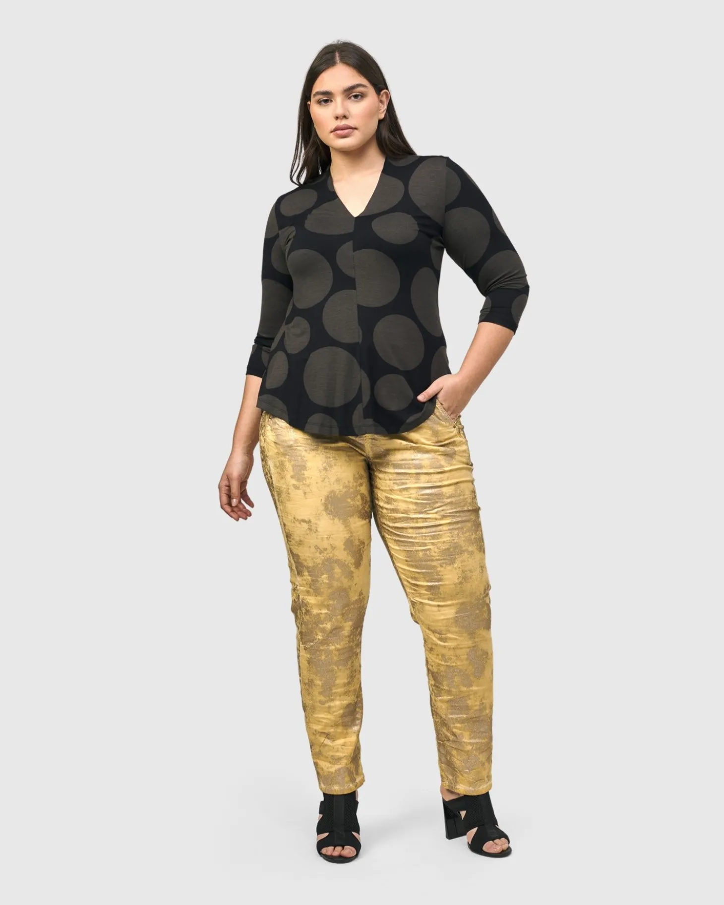 Women Alembika Voyager V-Neck Top, Brown