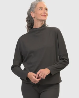Women Alembika Zen Drawstring Sweatshirt, Charcoal