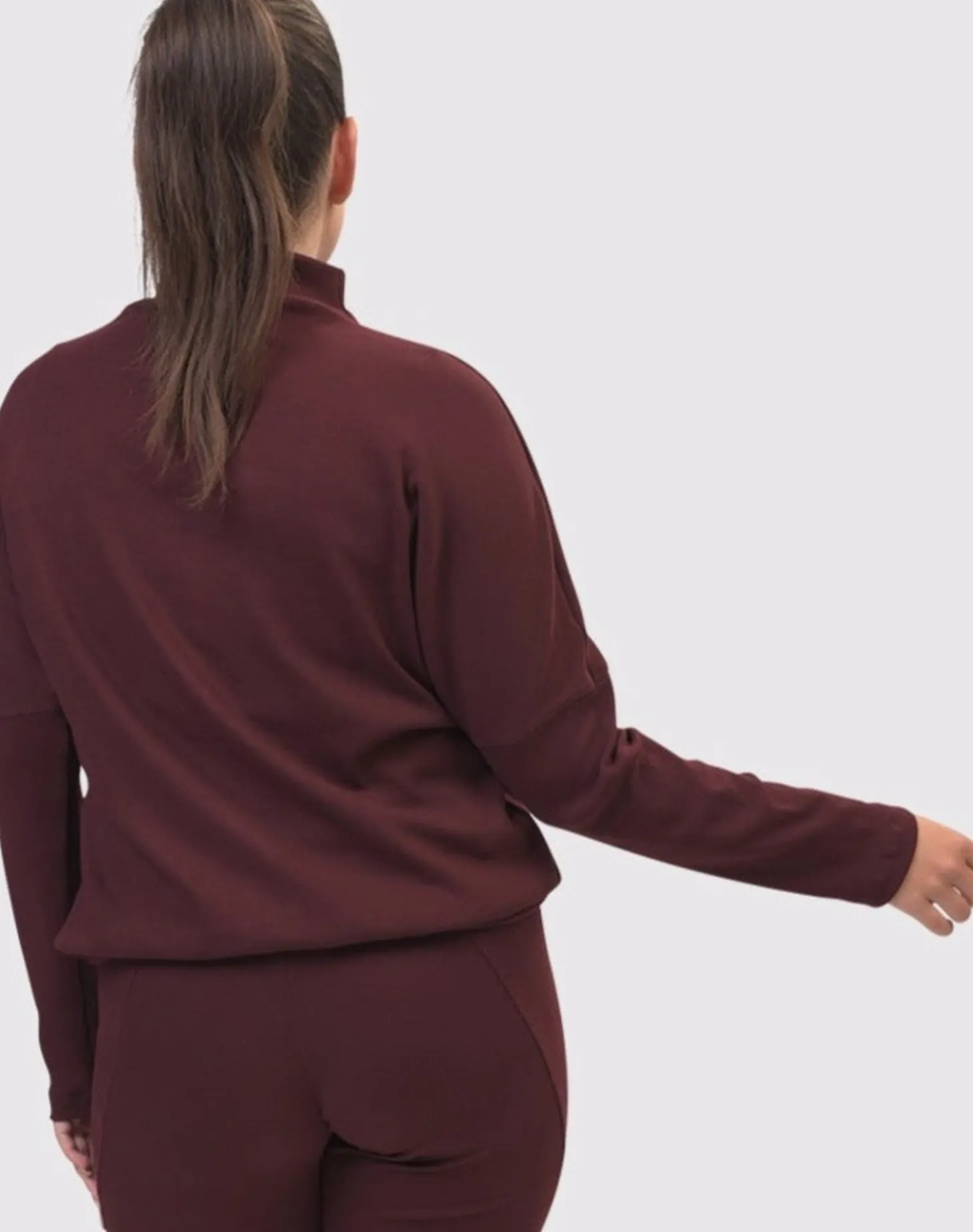 Women Alembika Zen Drawstring Sweatshirt, Wine