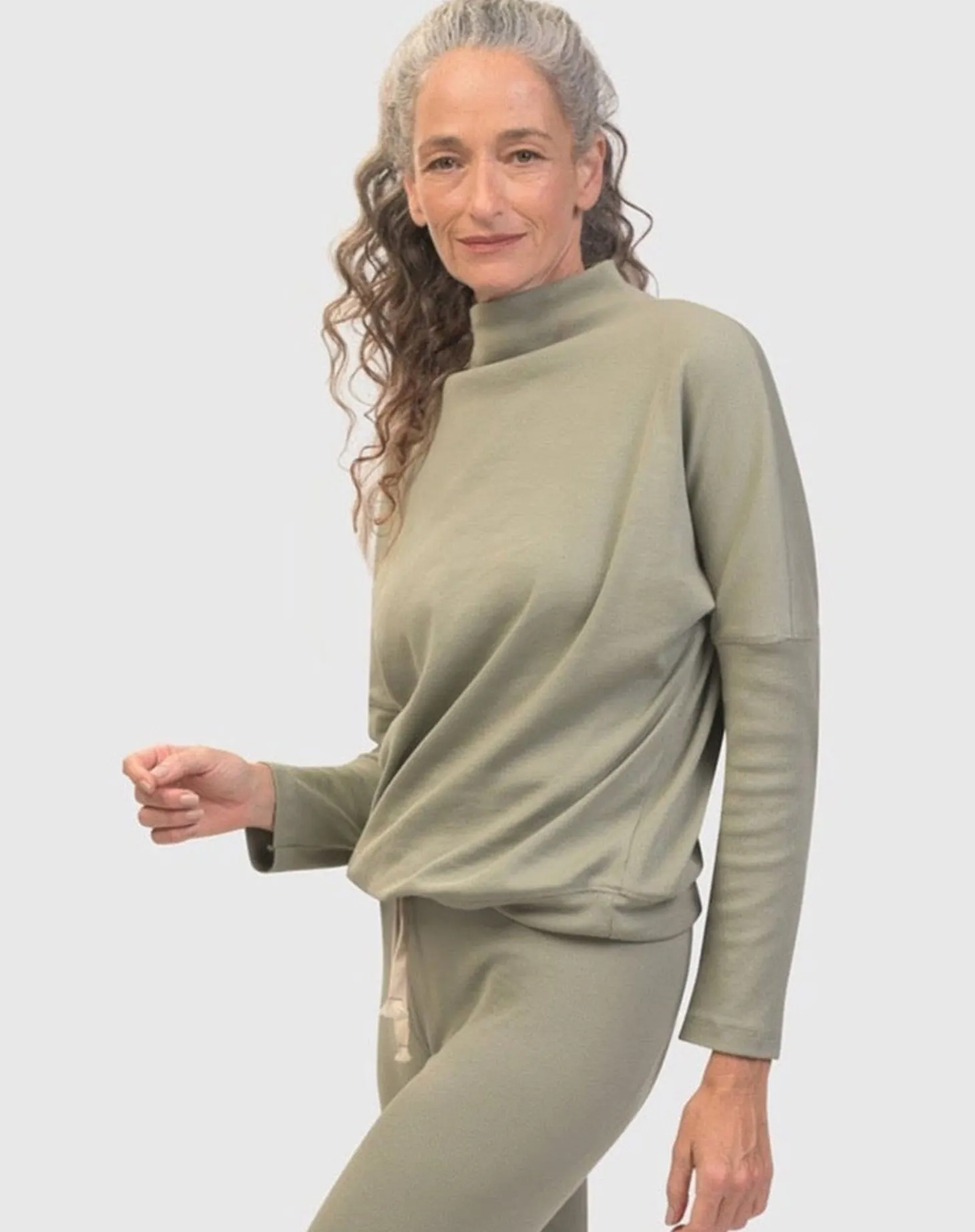 Women Alembika Zen Drawstring Sweatshirt, Nature
