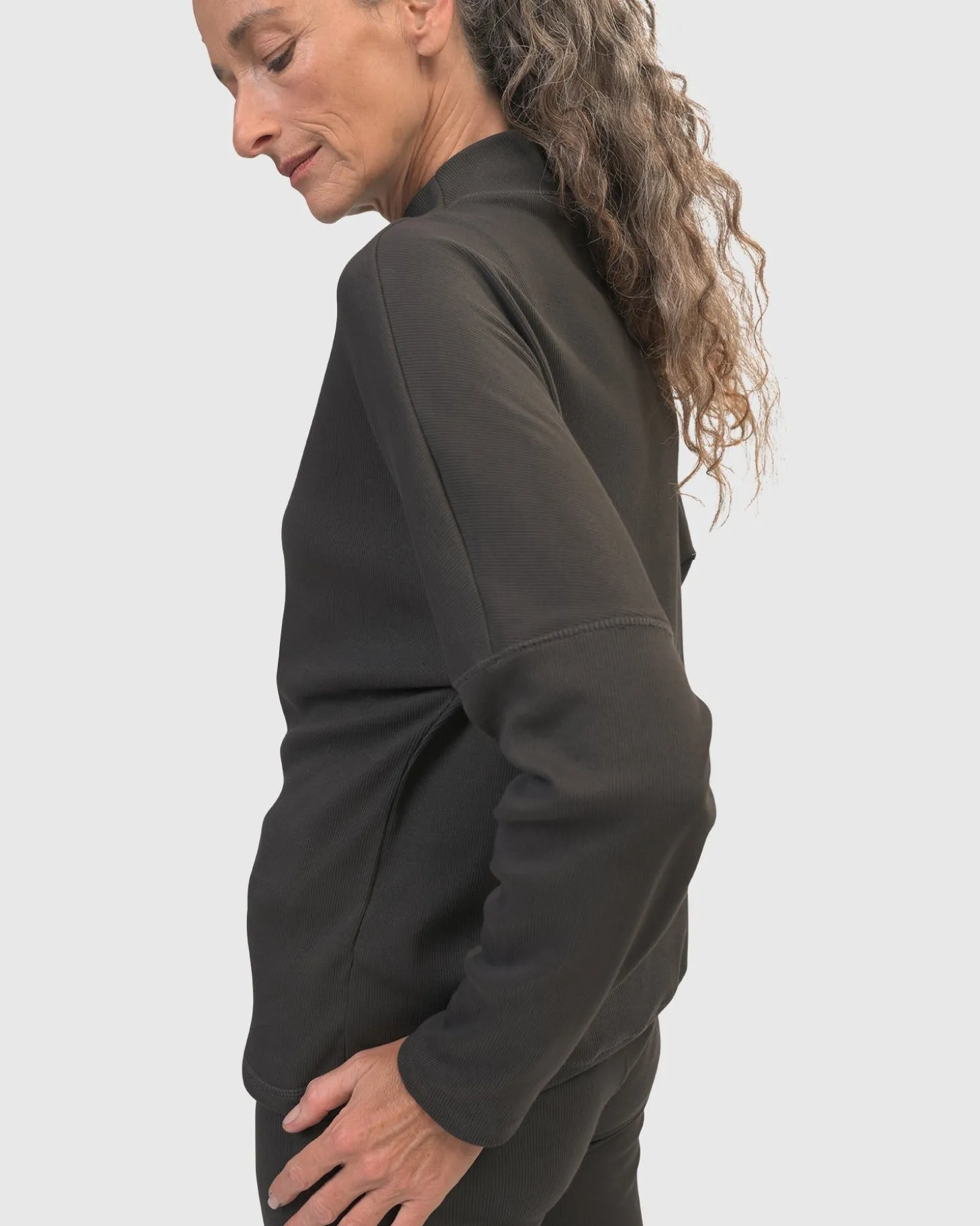 Women Alembika Zen Drawstring Sweatshirt, Charcoal